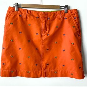 White Label Lilly Pulitzer Orange Snappy Skirt with Frog Embroidery size 12